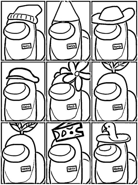 among us colouring pages