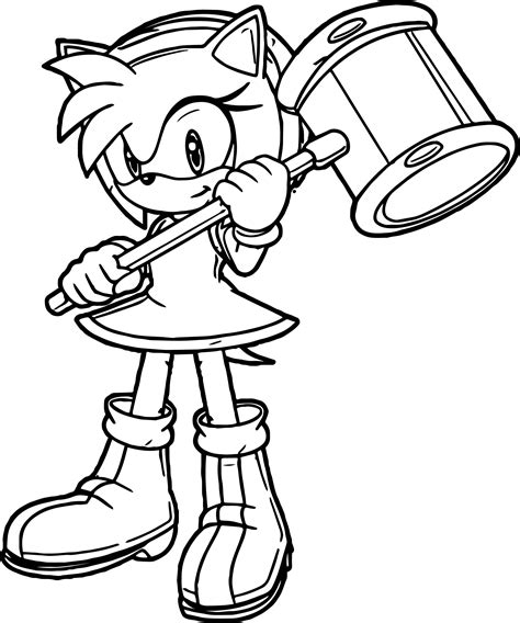 amy from sonic the hedgehog coloring pages