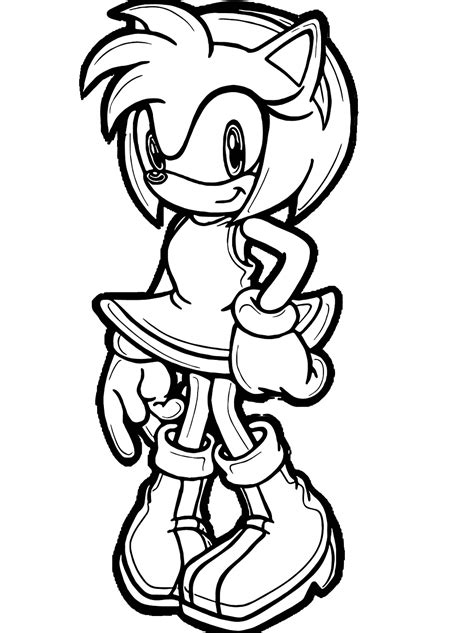 amy rose sonic coloring pages