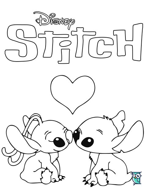 angel and stitch coloring pages