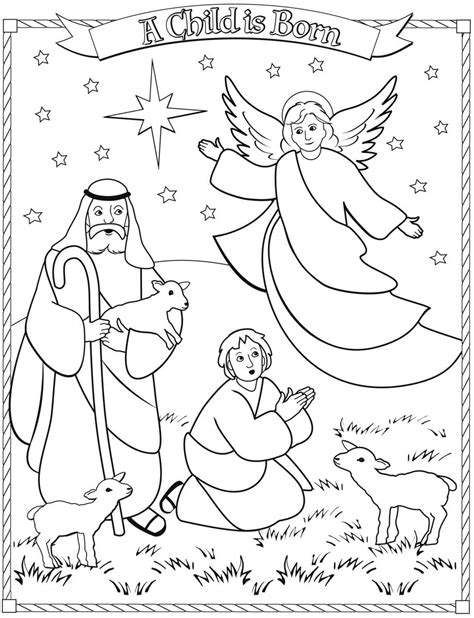 angels and shepherds coloring pages