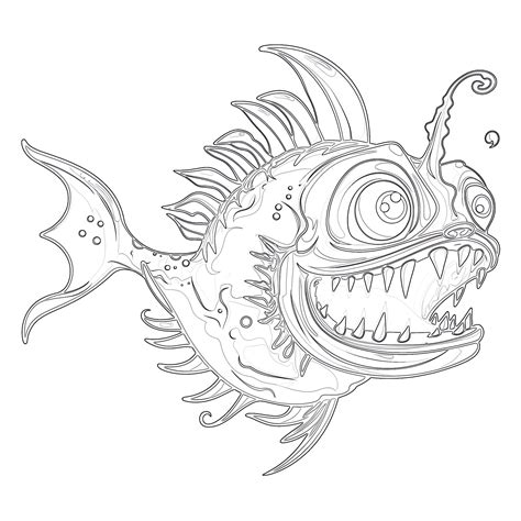 angler fish coloring page