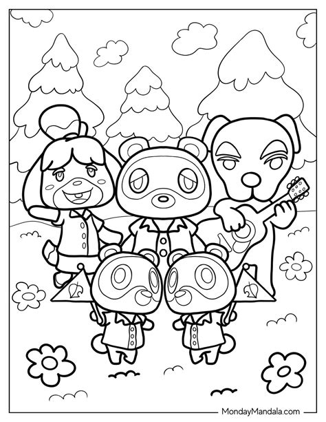 animal crossing coloring pages free