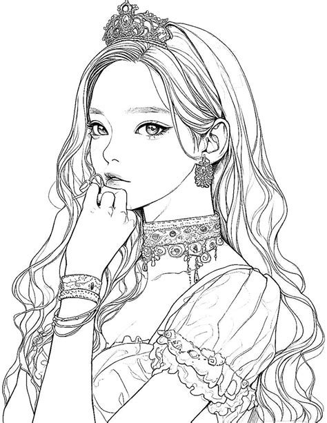 anime princess coloring pages