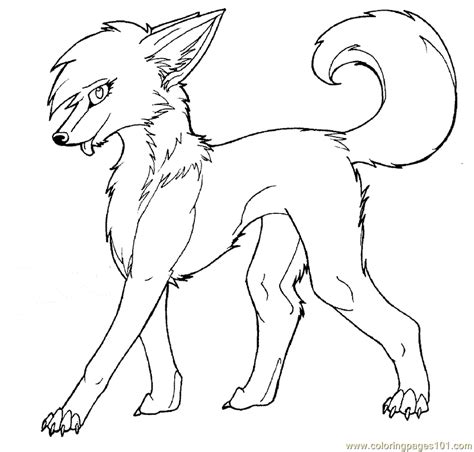 anime wolves coloring pages