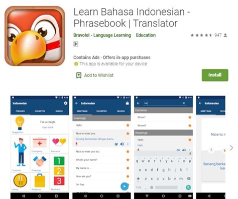 aplikasi belajar bahasa Indonesia
