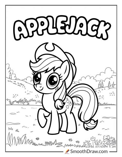 applejack coloring page