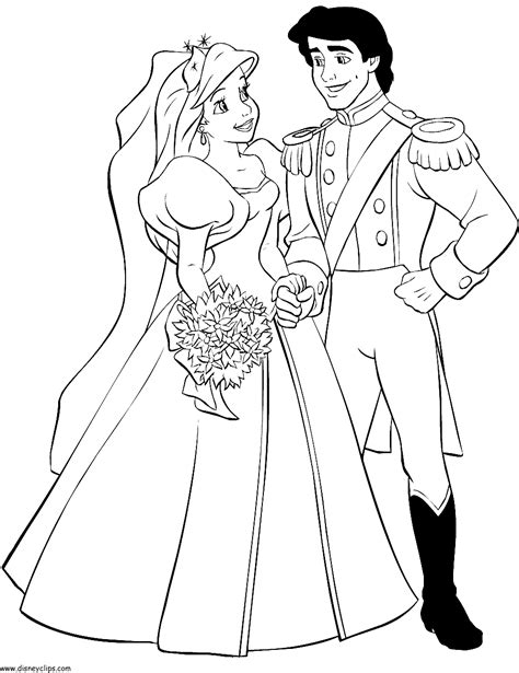 ariel and eric coloring pages