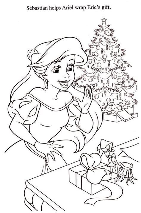 ariel christmas coloring pages