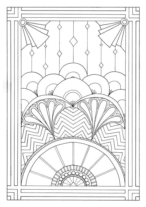 art deco colouring pages