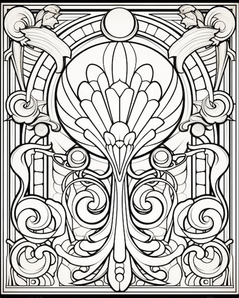 art deco colouring pages