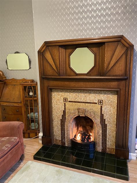 art deco fireplace surround