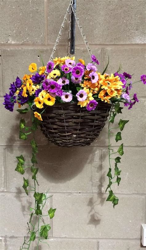 artificial flower hanging baskets