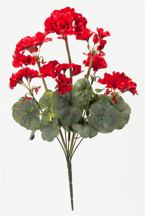artificial red geraniums