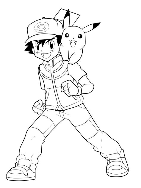 ash pokemon coloring pages