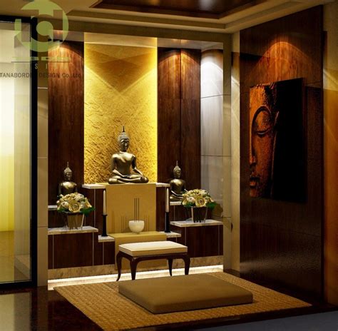 Bold lighting in Asian prayer room