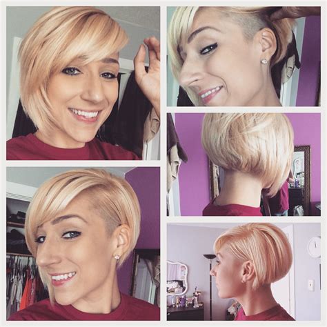 asymmetrical bob with shaved side