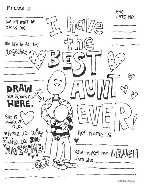 aunt coloring pages