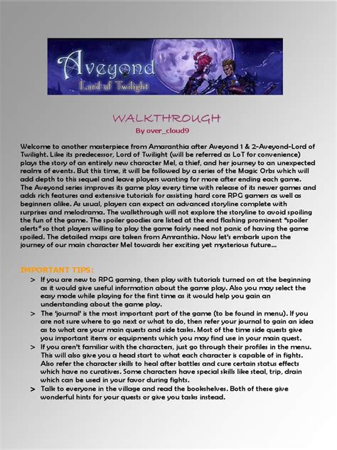 Aveyond Walkthrough Download