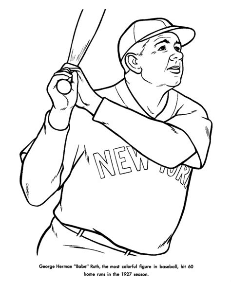 babe ruth coloring pages