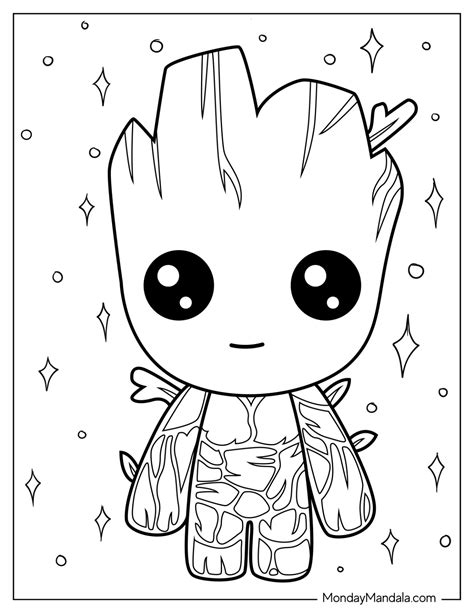 baby groot coloring pages