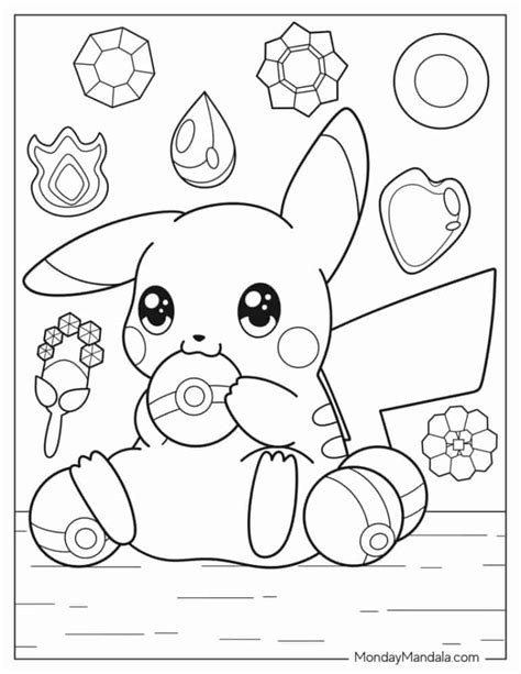 baby pikachu coloring pages