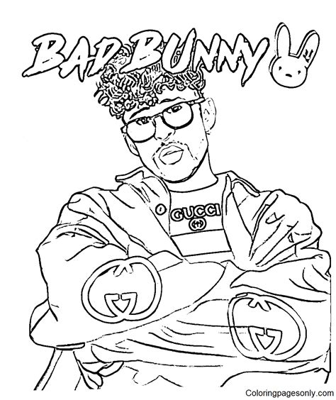 bad bunny coloring pages free