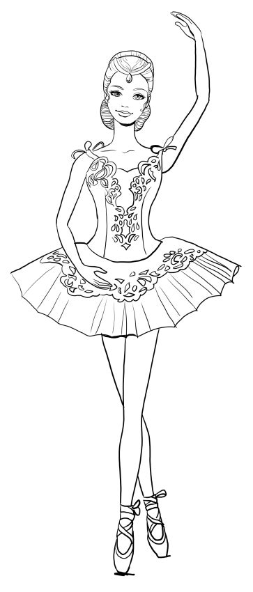 ballerina barbie coloring pages