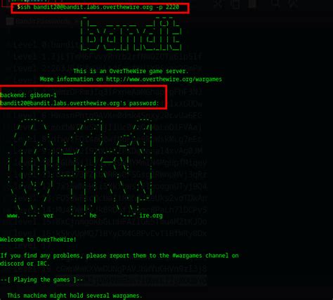 Bandit 20 Walkthrough