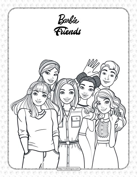 barbie and friends coloring pages