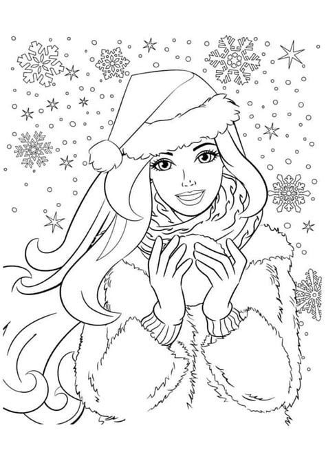 barbie christmas coloring pages