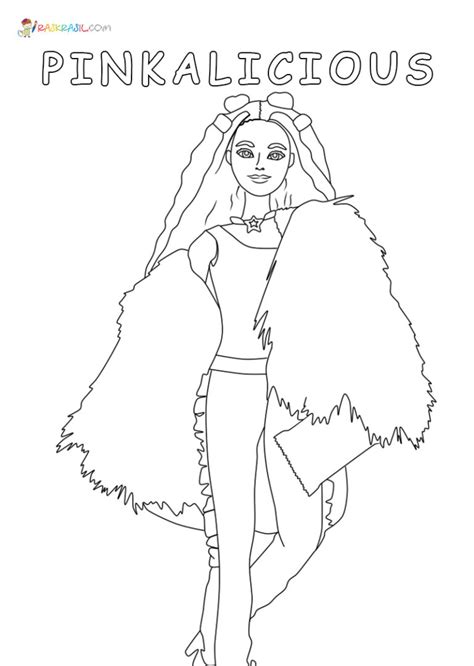 barbie extra coloring pages