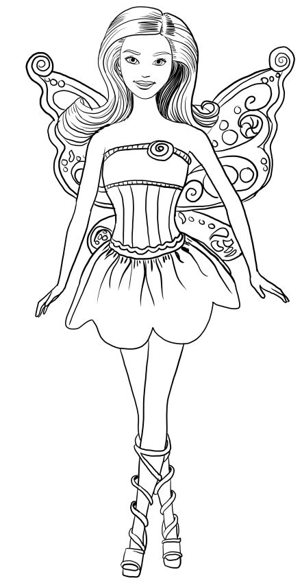 barbie fairies coloring pages