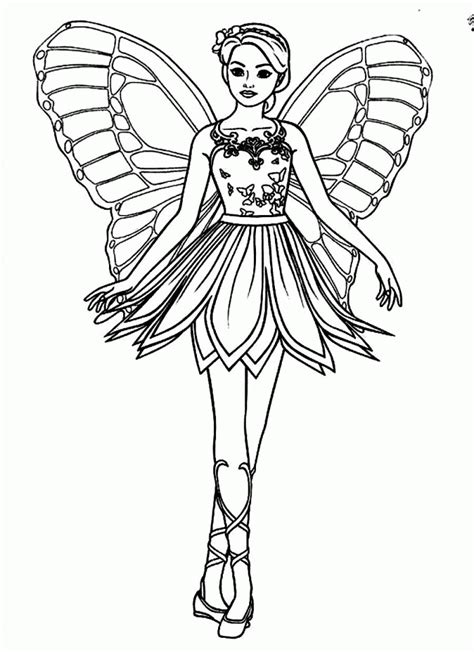 barbie fairy coloring pages