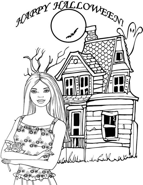 barbie halloween coloring pages