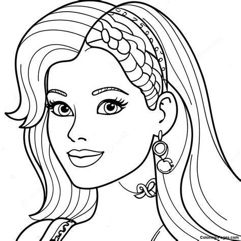 barbie head coloring pages