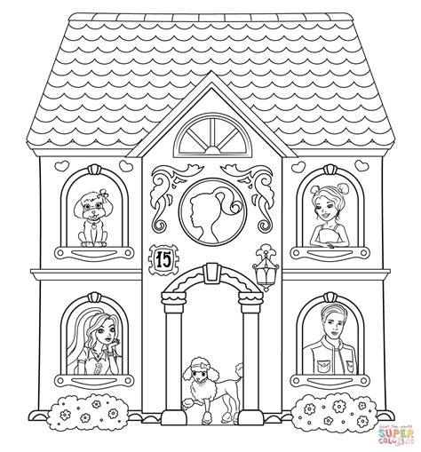 barbie house coloring pages