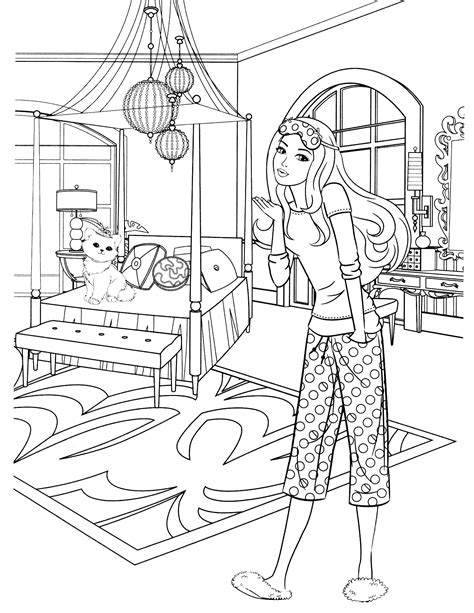 barbie house colouring pages