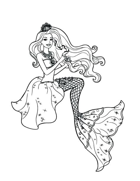 barbie mermaid colouring pages