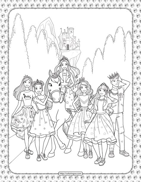 barbie princess adventure coloring pages