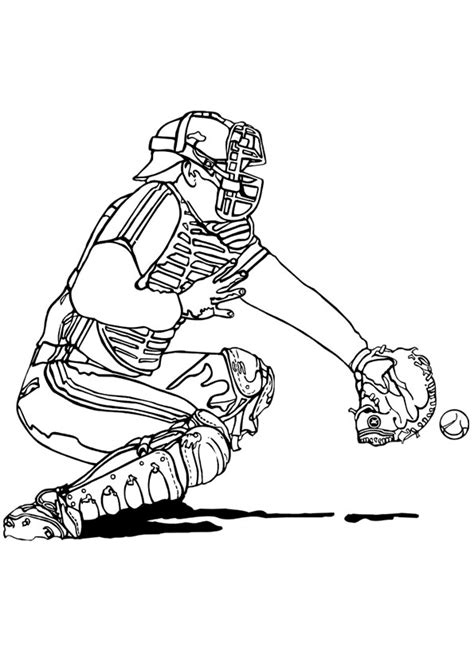 baseball catcher coloring pages