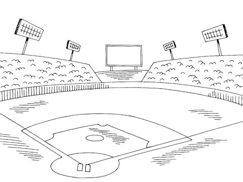 baseball field coloring pages