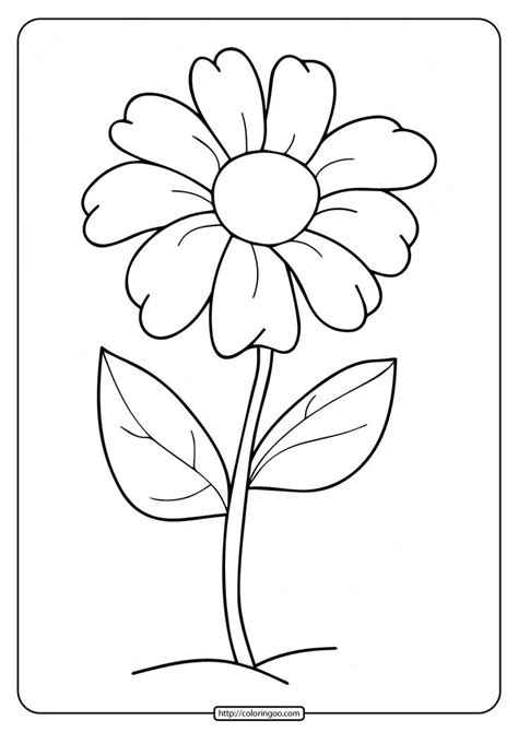 basic flower coloring pages