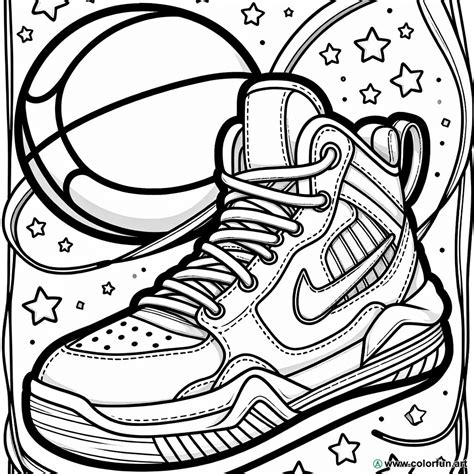 basketball shoe coloring pages