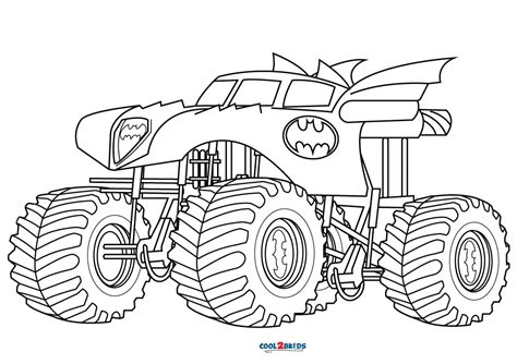 batman monster truck coloring pages