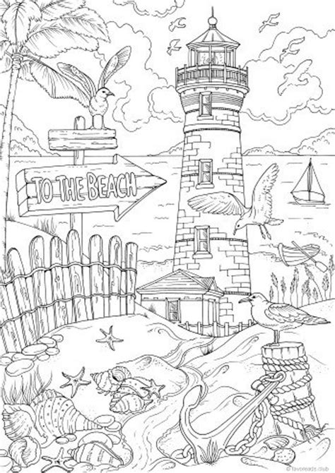 beach coloring pages for adults printable