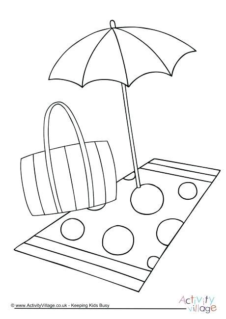 beach towel coloring pages