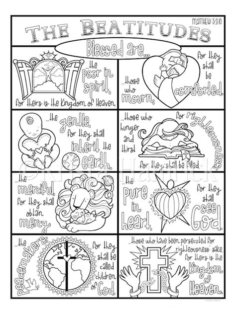 beatitudes coloring pages free