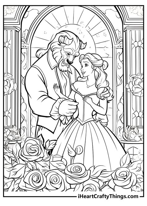 beauty and the beast coloring pages for adults