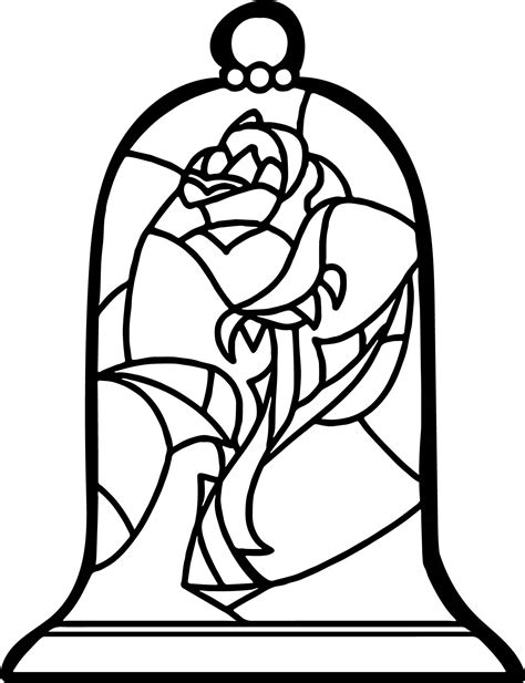 beauty and the beast rose coloring page